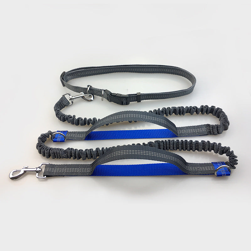 Double Elastic Reflective Running Dog Leash