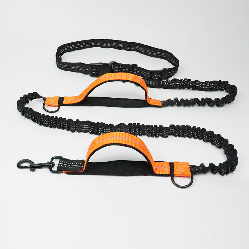 Double Elastic Reflective Running Dog Leash