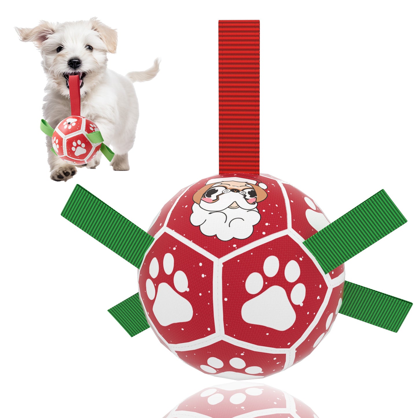 Interactive Dog Soccer Ball with Straps Outdoor Toy