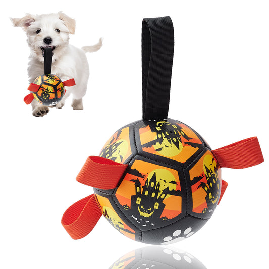 Interactive Dog Soccer Ball with Straps Outdoor Toy