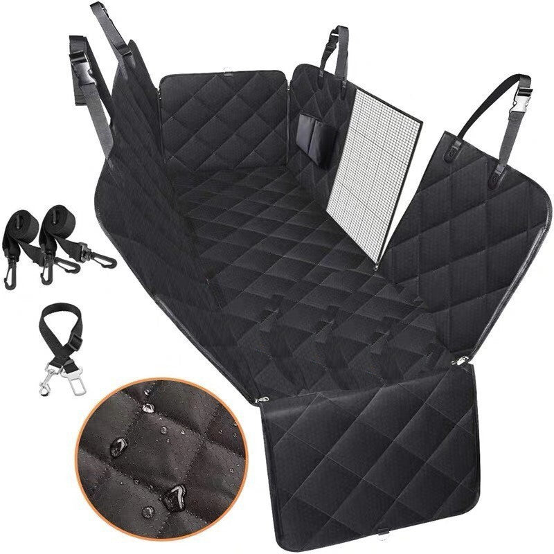 Pet Seat Cover with Mesh View, Zipper & Pocket for Travel