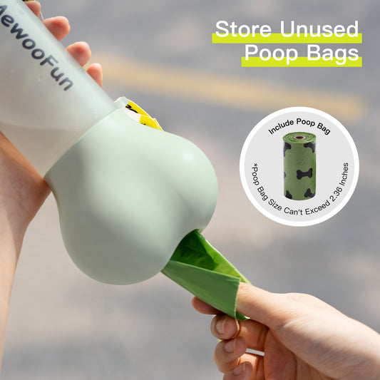 2-in-1 Leak-Proof Pet Water & Food Bottle with Poop Bag