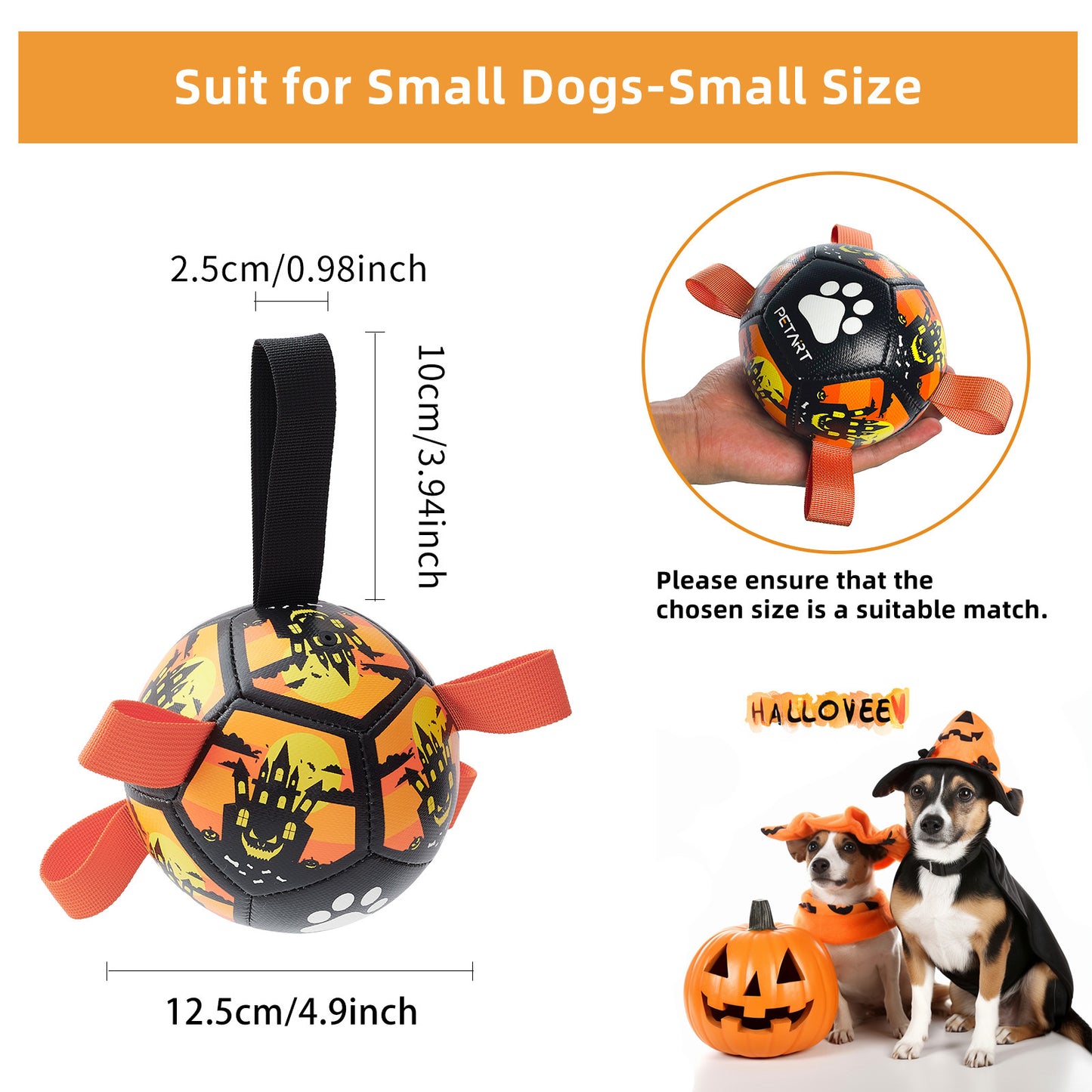 Interactive Dog Soccer Ball with Straps Outdoor Toy